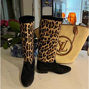 Anne Klein  Leopard pony hair boots 🐆